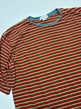Tee Ink Burgundy Teal & Yellow Stripe Cotton Indie Skate T-Shirt